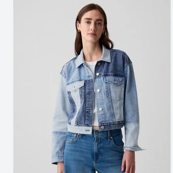 ジャケット・アウター Patchwork Denim Jacket LLA0321 Patchwork Denim Jacket LLA0321 – AuroraBoutique